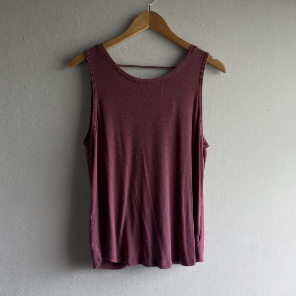 Athleta Revive Drape Tank Top Womens Medium Mauve Yoga Athleisure